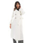 ASOS DESIGN soft midi trench coat in ecru