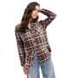 Miss Selfridge oversized shirt in brushed check 32 - фото #2