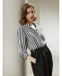 ფოტო #3 პროდუქტის Women's The Amalfi Stripe Silk Shirt for Women
