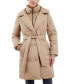 ფოტო #1 პროდუქტის Women's Bibbed Belted Trench Puffer Coat