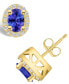 ფოტო #1 პროდუქტის Tanzanite (7/8 Ct. t.w.) and Diamond (1/4 Ct. t.w.) Halo Stud Earrings