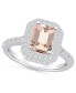 Фото #1 товара Morganite and Diamond Halo Ring