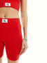 Фото #7 товара Calvin Klein Jeans woven label sweater shorts in red