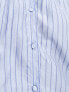 Vila sheer button through blouse in blue pin stripe