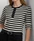 ფოტო #3 პროდუქტის Women's Striped Henley Tee