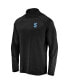 ფოტო #3 პროდუქტის Men's Black Seattle Kraken Primary Logo Quarter-Zip Pullover Fleece Jacket