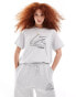 ASOS DESIGN regular fit t-shirt co-ord with sports graphic logo in ice marl Голубой, M - фото #2