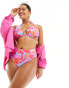 Фото #2 товара ASOS DESIGN Curve reversible high leg high waist bikini bottom in abstract print