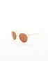 & Other Stories sunglasses in sheer pink with brown lens