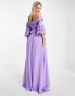 Фото #4 товара Trendyol ruffle bandeau sleeve dress in purple