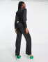 Фото #4 товара Signature 8 satin straight leg cargo trousers in black