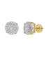 ფოტო #1 პროდუქტის Round Cut Natural Certified Diamond (0.81 cttw) 14k Yellow Gold Earrings Circle Entwine Design