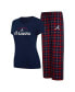 ფოტო #1 პროდუქტის Women's Navy, Red Atlanta Braves Arctic T-shirt and Flannel Pants Sleep Set