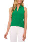 Women's Sleeveless Polo-Collar Solid-Knit Top