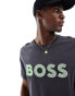 BOSS Green logo t-shirt in charcoal