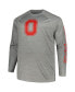 Фото #3 товара Men's Gray Ohio State Buckeyes Big and Tall Terminal Tackle Raglan Omni-Shade Long Sleeve T-shirt