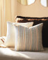 Striped linen cushion cover