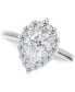 ფოტო #1 პროდუქტის Diamond Pear Halo Engagement Ring (3/4 ct. t.w.) in 14k White Gold