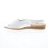 David Tate Norma Womens White Wide Leather Slingback Sandals Shoes 8.5