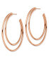 ფოტო #3 პროდუქტის Stainless Steel Polished Rose IP-plated Hoop Earrings