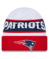 ფოტო #1 პროდუქტის Men's White, Red New England Patriots 2023 Sideline Tech Cuffed Knit Hat