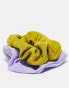 Accessorize pack of 2 textured scrunchies in green and purple