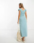 Фото #3 товара ASOS DESIGN cap sleeve ruched midi tea dress in dusty blue