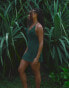 4th & Reckless x Loz Vassallo knitted mini beach dress in green