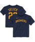 Фото #1 товара Toddler Boys and Girls Christian Yelich Navy Milwaukee Brewers Player Name and Number T-Shirt