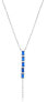 Silver necklace with blue zircons SVLN0710S75M145