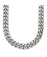 Stainless Steel Polished 24 inch Curb Chain Necklace