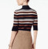 Фото #4 товара Style & Co Women's Mock Neck Sweater Stripped Blue Brown Multi L