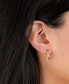ფოტო #4 პროდუქტის 15mm All Over Crystal Click Top Hoop Earrings in Gold Over or Silver Plated