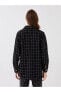Desenli Uzun Kollu Tüvit Oversize Kadın Gömlek Ceket