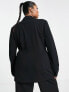 Фото #2 товара ASOS DESIGN Curve jersey belted suit blazer in black