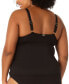 ფოტო #2 პროდუქტის Plus Size Surplice-Neck Ruched Tankini Top