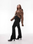 Фото #1 товара Topshop Curve clean high waist bengaline flare trouser in black