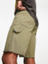 Sixth June carpenter denim shorts in khaki