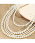 Women's White Pearl Strand Layered Necklace (7-8mm)