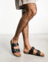 Фото #1 товара Jack & Jones leather double strap sandal in black