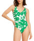 Фото #1 товара Women's Printed V-Neck One-Piece Swimsuit