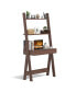 Ladder Shelf Desk Bookcase with Countertop Drawer and 2 Shelves