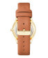 Фото #2 товара Women's Quartz Honey Brown Faux Leather Band Watch, 36mm