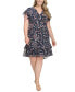 Фото #1 товара Plus Size Floral-Print Ruffled A-Line Dress