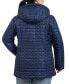 ფოტო #2 პროდუქტის Women's Plus Size Hooded Quilted Water-Resistant Coat