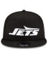 ფოტო #1 პროდუქტის Men's Black New York Jets B-Dub 9FIFTY Snapback Hat