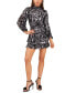 ფოტო #1 პროდუქტის Women's Printed Ruffled High-Neck Dress