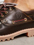 Timberland authentics 3 eye classic boat shoes in brown full grain leather