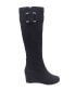 Фото #2 товара Women's Genia Memory Foam Stretch Wide Calf Knee High Wedge Boots