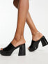 Фото #4 товара Simply Be wide fit mule platform sandals in black